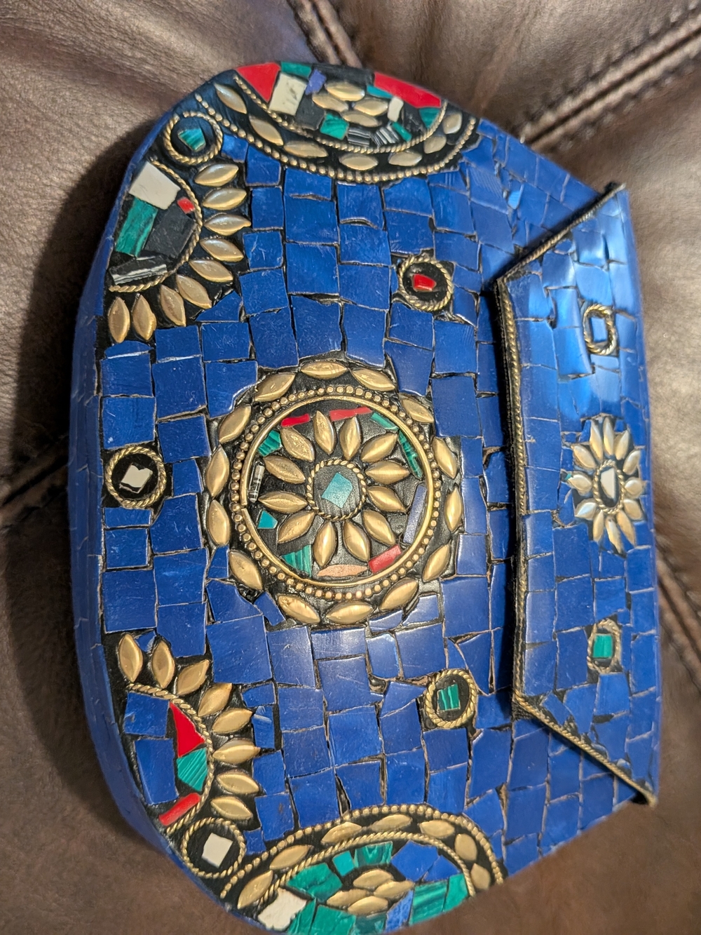 Ramla Blue Mosaic Inlaid Decorative Clutch